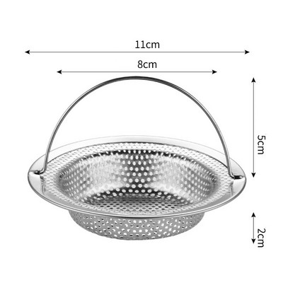 1vnt nerūdijančio plieno kriauklės filtras gaudyklė vonia plaukų gaudyklė kamštis virtuvės maisto šlako tinklelis metalinis grindų nutekėjimas su rankena