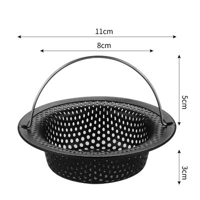 1vnt nerūdijančio plieno kriauklės filtras gaudyklė vonia plaukų gaudyklė kamštis virtuvės maisto šlako tinklelis metalinis grindų nutekėjimas su rankena