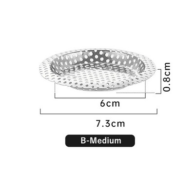 1vnt nerūdijančio plieno kriauklės filtras gaudyklė vonia plaukų gaudyklė kamštis virtuvės maisto šlako tinklelis metalinis grindų nutekėjimas su rankena