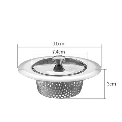 1vnt nerūdijančio plieno kriauklės filtras gaudyklė vonia plaukų gaudyklė kamštis virtuvės maisto šlako tinklelis metalinis grindų nutekėjimas su rankena