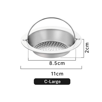 1vnt nerūdijančio plieno kriauklės filtras gaudyklė vonia plaukų gaudyklė kamštis virtuvės maisto šlako tinklelis metalinis grindų nutekėjimas su rankena