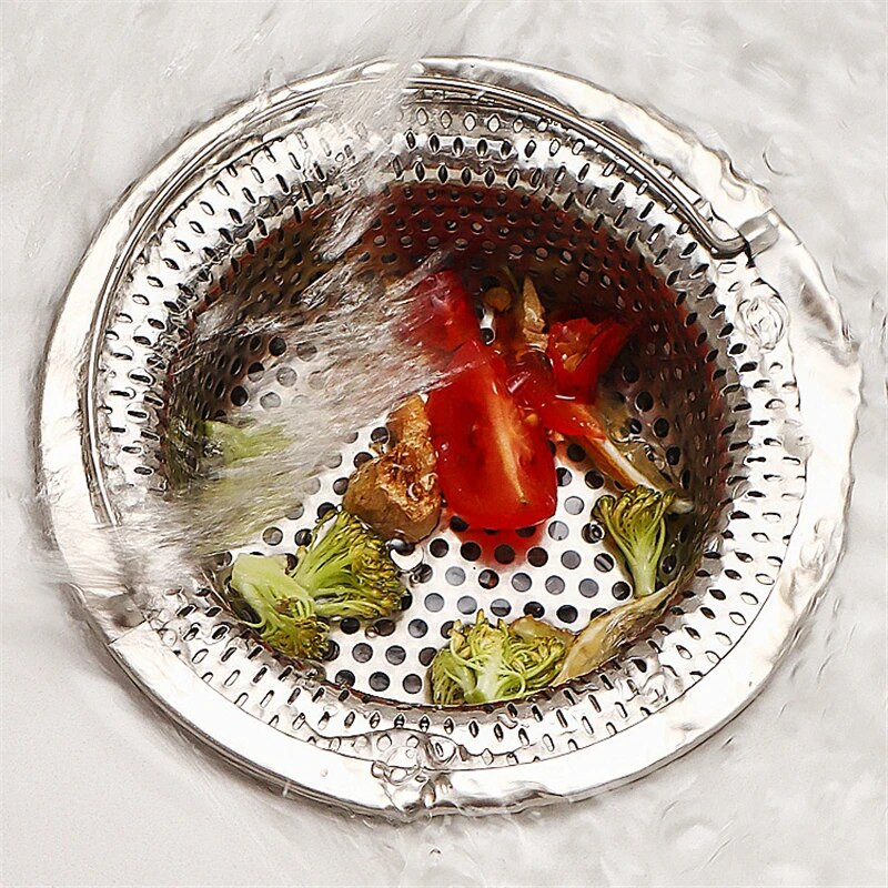 1vnt nerūdijančio plieno kriauklės filtras gaudyklė vonia plaukų gaudyklė kamštis virtuvės maisto šlako tinklelis metalinis grindų nutekėjimas su rankena