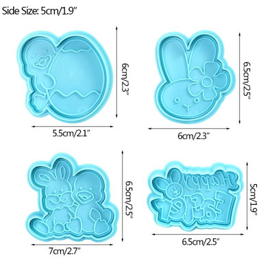 4db húsvéti sütivágó forma Húsvéti nyúltojás kekszforma otthonhoz Húsvéti buli tortadíszítési kellékek barkácsoló sütőeszköz