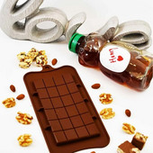 8 x 4 x 0,2 inci Mucegai din silicon pentru ciocolată 12 - Mucegai reutilizabil, antiaderent, pentru bare energetice, forma din silicon pentru tavă DIY