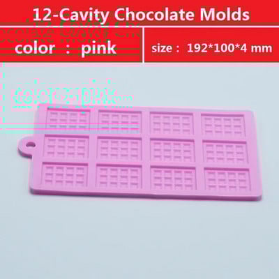 8 x 4 x 0,2 inci Mucegai din silicon pentru ciocolată 12 - Mucegai reutilizabil, antiaderent, pentru bare energetice, forma din silicon pentru tavă DIY