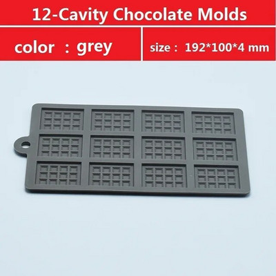 8 x 4 x 0,2 inci Mucegai din silicon pentru ciocolată 12 - Mucegai reutilizabil, antiaderent, pentru bare energetice, forma din silicon pentru tavă DIY