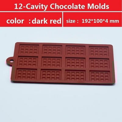 8 x 4 x 0,2 inci Mucegai din silicon pentru ciocolată 12 - Mucegai reutilizabil, antiaderent, pentru bare energetice, forma din silicon pentru tavă DIY