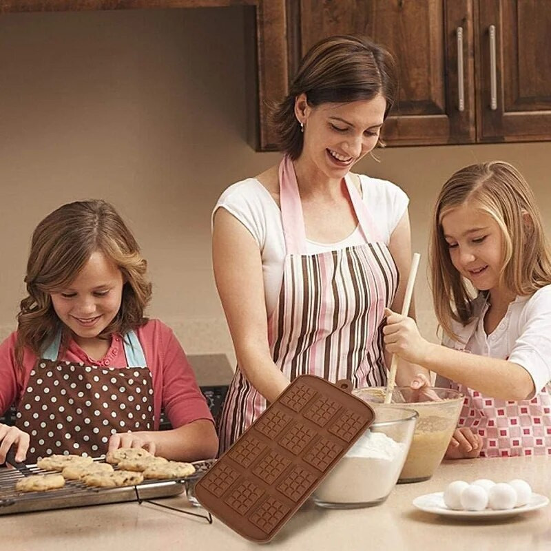 8 x 4 x 0,2 inci Mucegai din silicon pentru ciocolată 12 - Mucegai reutilizabil, antiaderent, pentru bare energetice, forma din silicon pentru tavă DIY