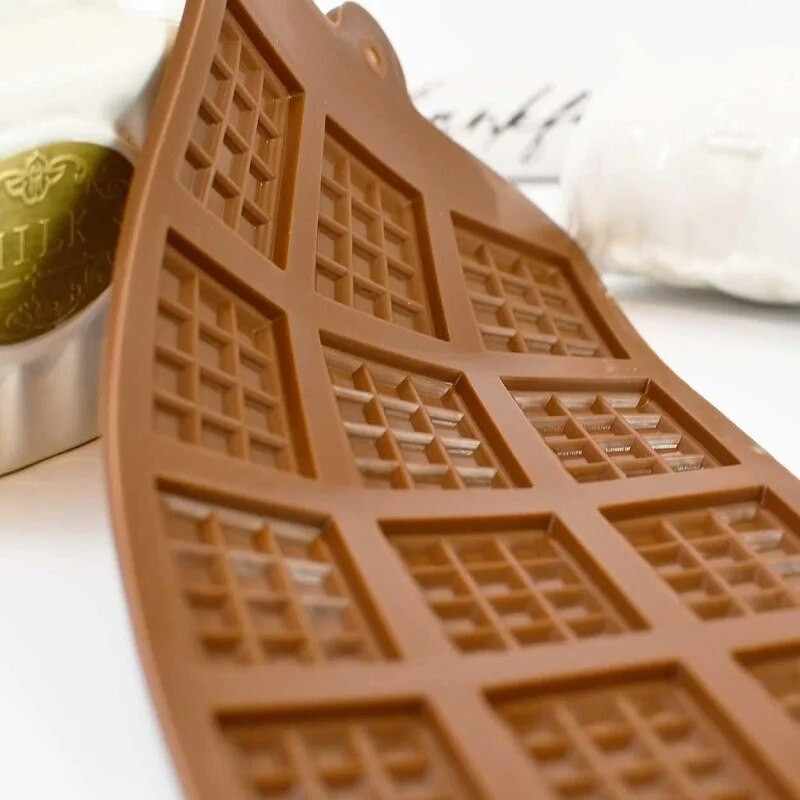 8 x 4 x 0,2 inci Mucegai din silicon pentru ciocolată 12 - Mucegai reutilizabil, antiaderent, pentru bare energetice, forma din silicon pentru tavă DIY