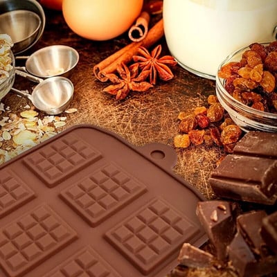 12-Cavity Silicone Break-Apart Chocolate, Waffle Food Grade Αντικολλητική φόρμα σοκολάτας σιλικόνης για βάφλα και φόρμες ενεργειακής σοκολάτας