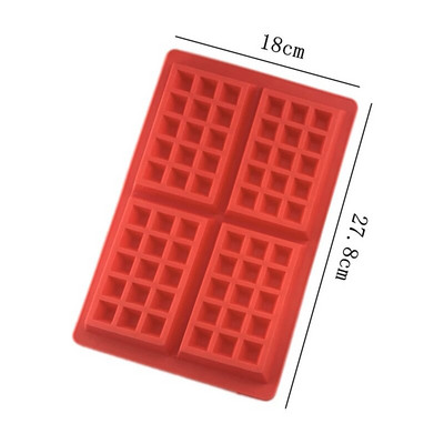Stačiakampio/širdelės formos virtuvinio pyrago vaflio forma Nelipni sausainių pudingo šokolado gaminimo mašina silikoninė kepimo skardų saldainių forma