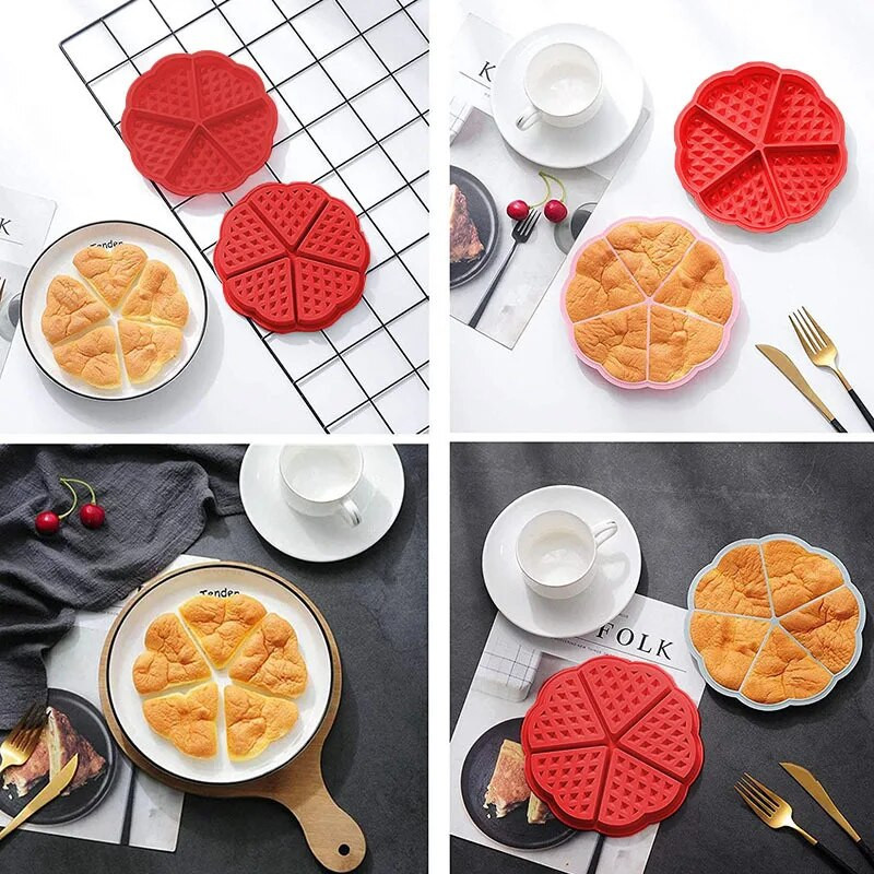 Stačiakampio/širdelės formos virtuvinio pyrago vaflio forma Nelipni sausainių pudingo šokolado gaminimo mašina silikoninė kepimo skardų saldainių forma