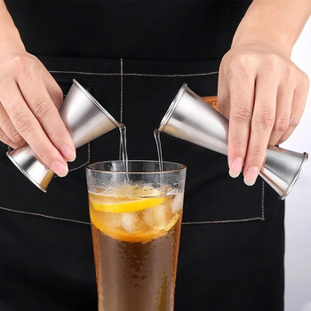 1 бр. Бар Jigger 304 неръждаема стомана Коктейлен дизайн Jigger Double Spirit Мерителна чаша за коктейли за кухненско парти Аксесоари за бар