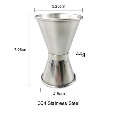 1kom Bar Jigger 304 nehrđajući čelik Cocktail Design Jigger Double Spirit Cocktail Mjerna posuda za kuhinjske party barske dodatke