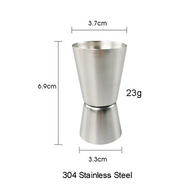 1kom Bar Jigger 304 nehrđajući čelik Cocktail Design Jigger Double Spirit Cocktail Mjerna posuda za kuhinjske party barske dodatke