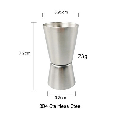 1kom Bar Jigger 304 nehrđajući čelik Cocktail Design Jigger Double Spirit Cocktail Mjerna posuda za kuhinjske party barske dodatke