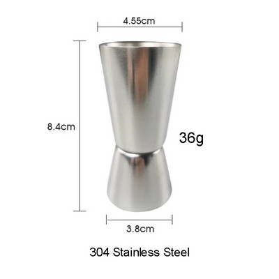 1kom Bar Jigger 304 nehrđajući čelik Cocktail Design Jigger Double Spirit Cocktail Mjerna posuda za kuhinjske party barske dodatke