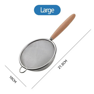 Drvena ručka od nehrđajućeg čelika Mali cjedilo s finom mrežicom Cjedilo za ulje Višenamjenski filter Mrežasto cjedilo za brašno Kuhinjski alati za pečenje