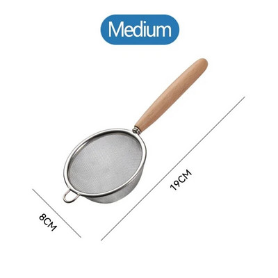 Drvena ručka od nehrđajućeg čelika Mali cjedilo s finom mrežicom Cjedilo za ulje Višenamjenski filter Mrežasto cjedilo za brašno Kuhinjski alati za pečenje