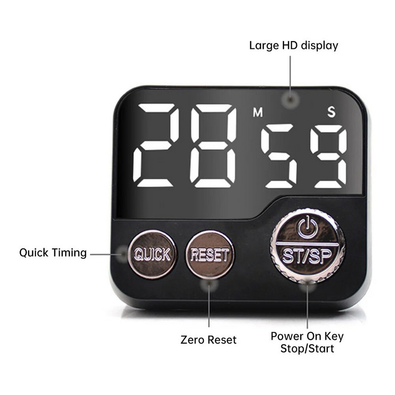 Konyhai Időzítő LED Digitális Konyhai Emlékeztető Időzítő Négyzetes Főzés Visszaszámlálás Visszaszámláló Időzítő Alvás ébresztőóra Otthoni ellátás