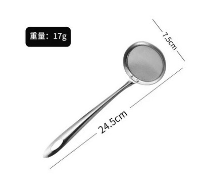 Szűrő olaj Skimmer Serpenyő Kevesebb olajos kanál Olajszűrő rozsdamentes acél forró edényben Kanál szűrőkanál Konyhai tartozékok