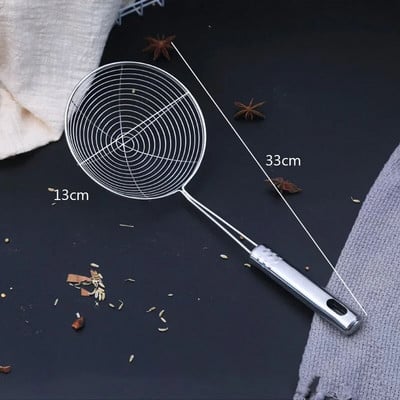 Ovális szkimmer rozsdamentes acél szűrő hálós olajos edény ételszűrő edény szűrőszűrő sült szűrő konyhai szűrő sütő főzőeszköz