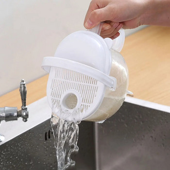 Машина за миене на ориз с дръжка Пластмасова цедка Сито за миене на соя Удобна многофункционална за кухненски консумативи