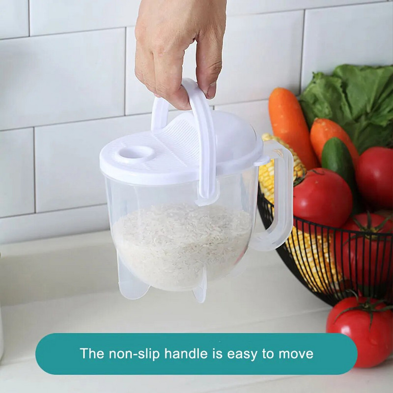 Mosó rizsgép fogantyús műanyag szűrővel Szójababmosó szita Kényelmes multifunkcionális konyhai kellékekhez