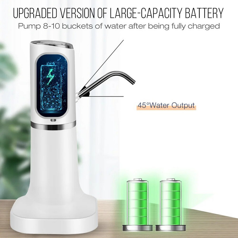 Električni dispenzer za bocu vode Pumpa za vodu za bocu od 19 litara Automatski dozator za kuhinjsku bocu sa slavinom za piće USB punjiva