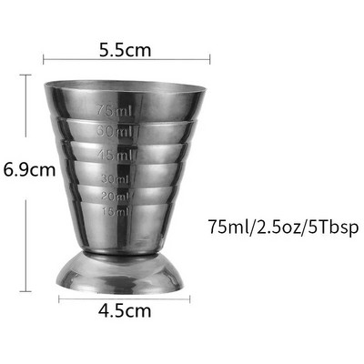 75 ml 304 din oțel inoxidabil Cocktail Jigger Barman Cupe de măsurare uncie Magic Băuturi Mixer Party Barware Accesorii pentru bar
