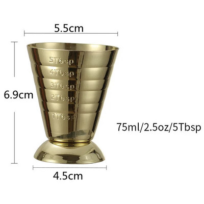 75 ml 304 din oțel inoxidabil Cocktail Jigger Barman Cupe de măsurare uncie Magic Băuturi Mixer Party Barware Accesorii pentru bar