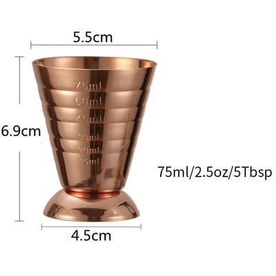 75 ml 304 din oțel inoxidabil Cocktail Jigger Barman Cupe de măsurare uncie Magic Băuturi Mixer Party Barware Accesorii pentru bar