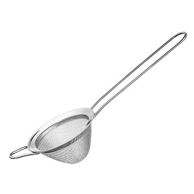 1 db Finom hálós szitaszűrő rozsdamentes acél koktélszűrő ételszűrő teaszűrő kávészűrő hosszú nyéllel