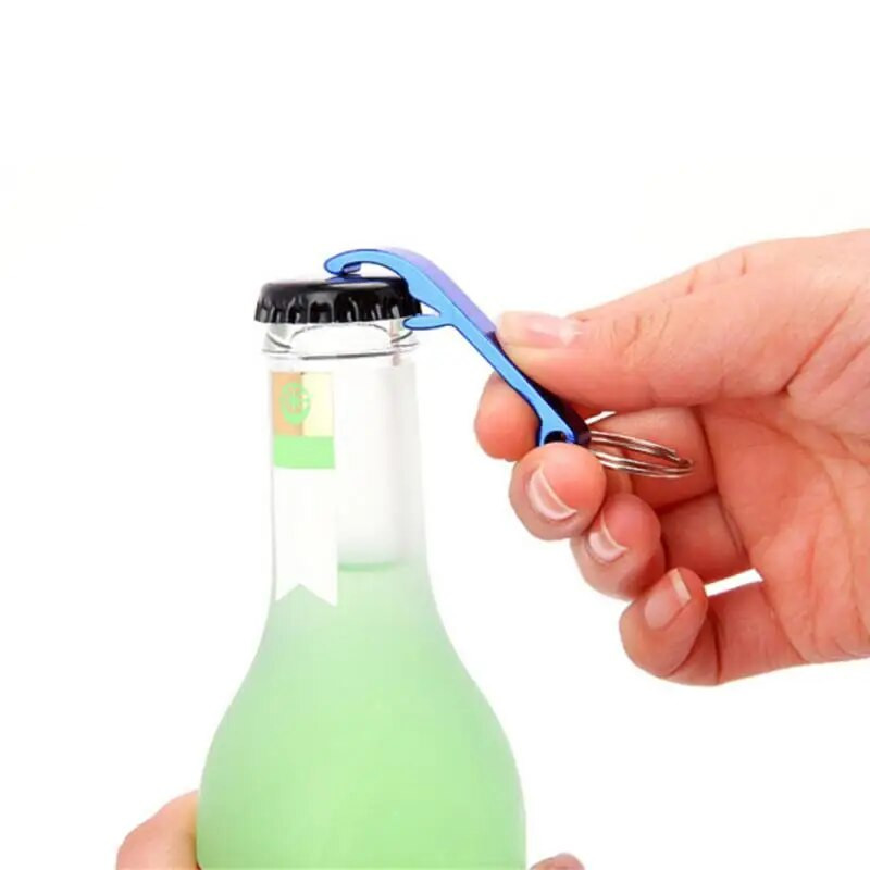 Daugiafunkcis aliuminio lydinio butelių atidarytuvas Alaus raktų pakabuko žiedas Reklamos akcija Mažos dovanos nešiojami virtuvės priedai