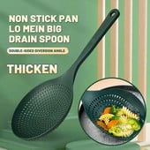 Plastikinis didelis kiaurasamtis šaukštai nutekėjimo kaušelis karščiui atsparus ilga rankena sietelis Maisto makaronų kiaurasamčiai virtuvės filtrų įtaisai