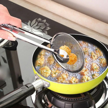 Σφιγκτήρας τηγανίσματος λαδιού Φίλτρο από ανοξείδωτο ατσάλι Κουτάλι λαχανικών Σνακ τηγανητό σουρωτήρι για στολίδια κουζίνας οικιακής χρήσης Κουτάλι φίλτρου