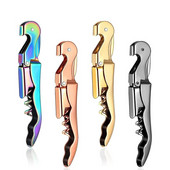 Deschizător de vin din oțel inoxidabil, tirbușon cu balamale dublă Deschizător de sticle de bere profesional pentru chelneri pentru restaurante sau barmani