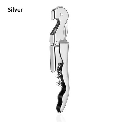 Deschizător de vin din oțel inoxidabil, tirbușon cu balamale dublă Deschizător de sticle de bere profesional pentru chelneri pentru restaurante sau barmani