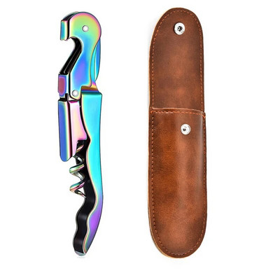 Deschizător de vin din oțel inoxidabil, tirbușon cu balamale dublă Deschizător de sticle de bere profesional pentru chelneri pentru restaurante sau barmani