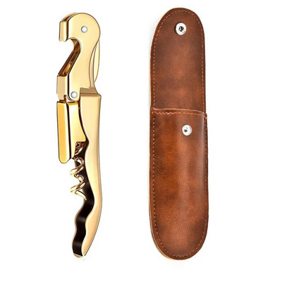 Deschizător de vin din oțel inoxidabil, tirbușon cu balamale dublă Deschizător de sticle de bere profesional pentru chelneri pentru restaurante sau barmani