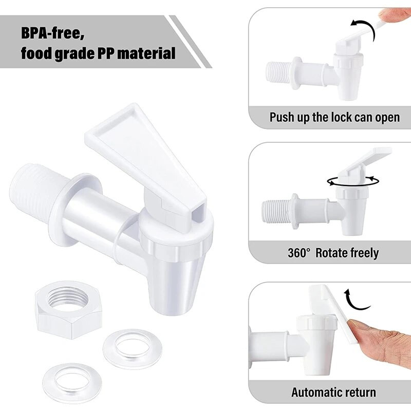 4 bucăți de schimb pentru răcitor robinet ulcior pentru sticlă de apă, set de robinet dozator, dozator reutilizabil pentru băuturi cu apă