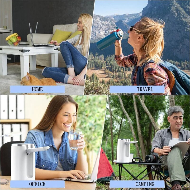 Dozator de sticle de apă de 5 galoane Pompă electrică portabilă de apă potabilă Pompă electrică pliabilă de apă potabilă cu afișaj