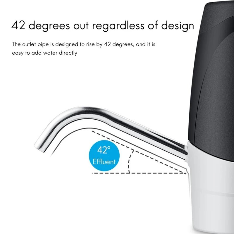 Nešiojamas vandens butelio siurblys, 5 galonų universalus butelis elektrinis vandens dozatorius su jungikliu ir USB įkrovimu