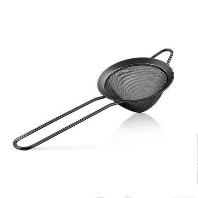 Sita din plasă din oțel inoxidabil Sită fină pentru ceai cu strecurătoare cu mâner lung Scurtă cu plasă Sită pentru făinuri alimentare de cafea de cocktail