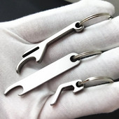 Aranyos sörösüvegnyitó kulcstartó Hordozható rozsdamentes acél kulcstartók férfiaknak Mini fém üvegnyitó konyhai kütyük Kulcstartó