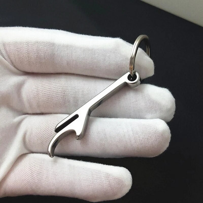 Aranyos sörösüvegnyitó kulcstartó Hordozható rozsdamentes acél kulcstartók férfiaknak Mini fém üvegnyitó konyhai kütyük Kulcstartó