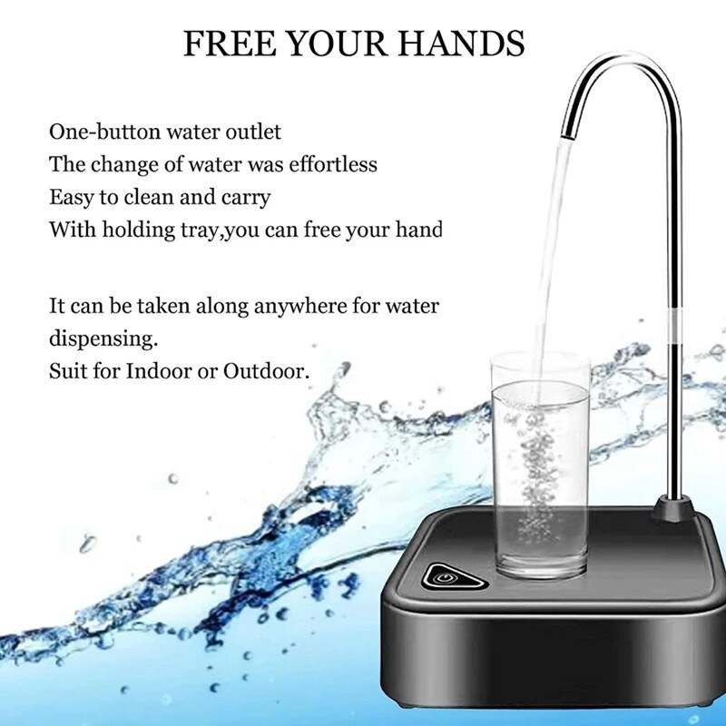 2 σε 1 φορητό ηλεκτρικό διανομέα νερού για 5 γαλόνια & μπουκάλια γενικής χρήσης Επαναφορτιζόμενος διανομέας επιτραπέζιου νερού USB