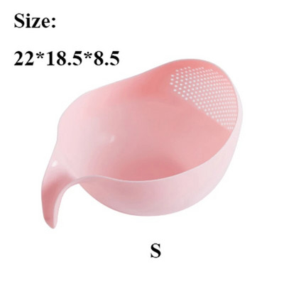 WIKHOSTAR virtuvės ryžių sieto nutekėjimo krepšelis su rankena Daržovių vaisių plovimo krepšelis Vaisių dubens kanalizacijos virtuvės prietaisai