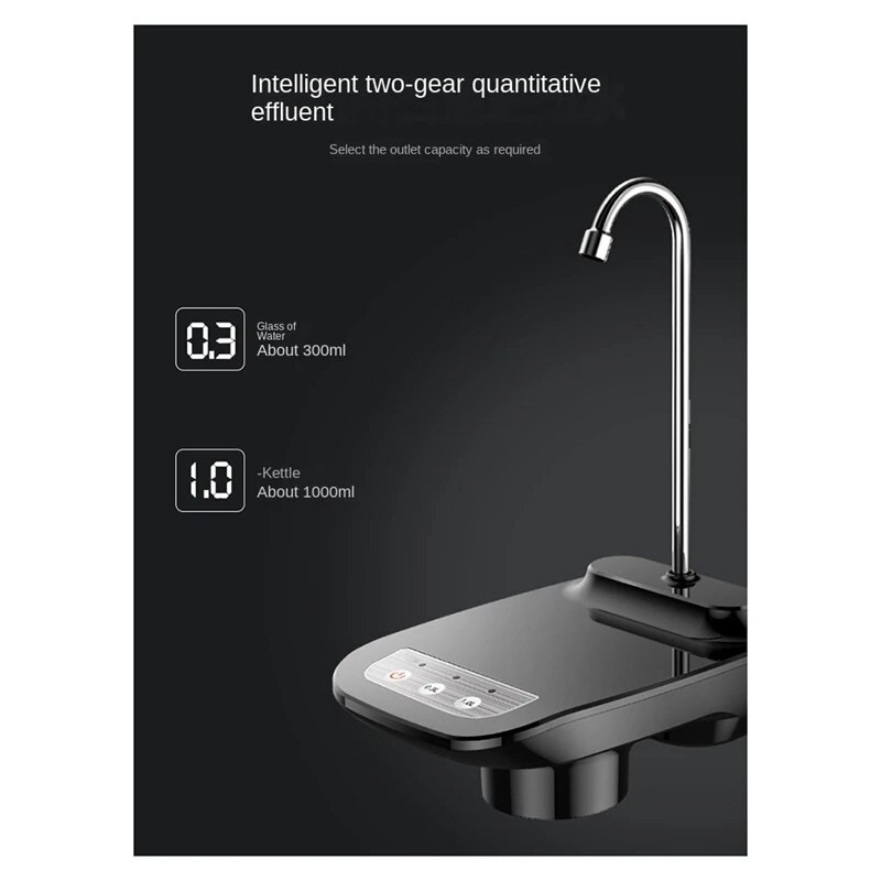 Електрическа водна помпа Автоматичен диспенсър за бутилка вода Черен със стойка Диспенсър за вода