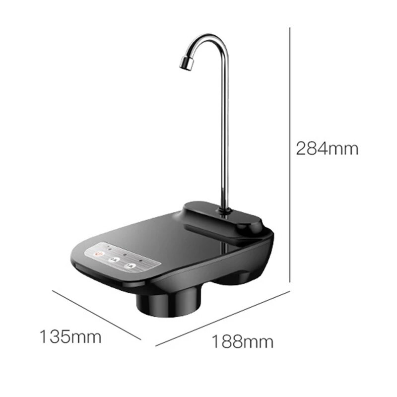 Електрическа водна помпа Автоматичен диспенсър за бутилка вода Черен със стойка Диспенсър за вода